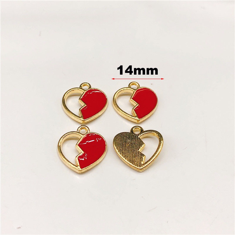 4pcs Liontin Enamel Bentuk Hati Bahan Zinc Alloy Untuk Membuat Perhiasan