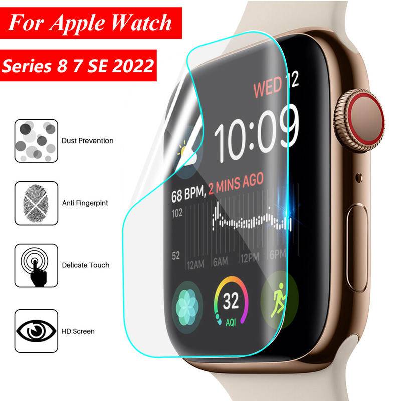 Film Pelindung Layar Bahan TPU Hydrogel Anti Gores Untuk Apple Watch Seri 8 7 SE 2022 41mm 45mm 40mm 44mm