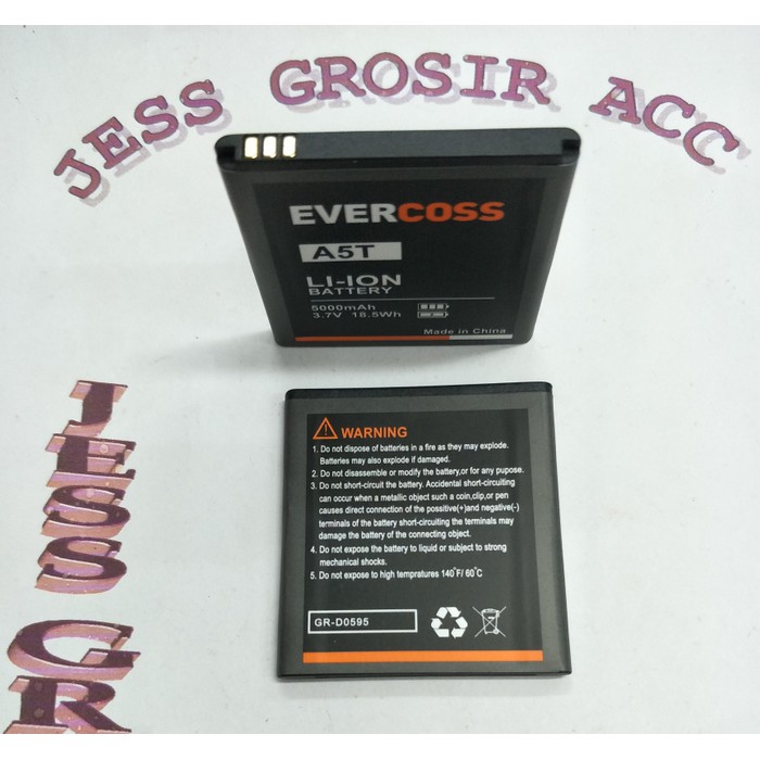 Baterai Battery Batre Double Power EVERCOSS EVERCROSS CROSS ( A5T ) - Hitam