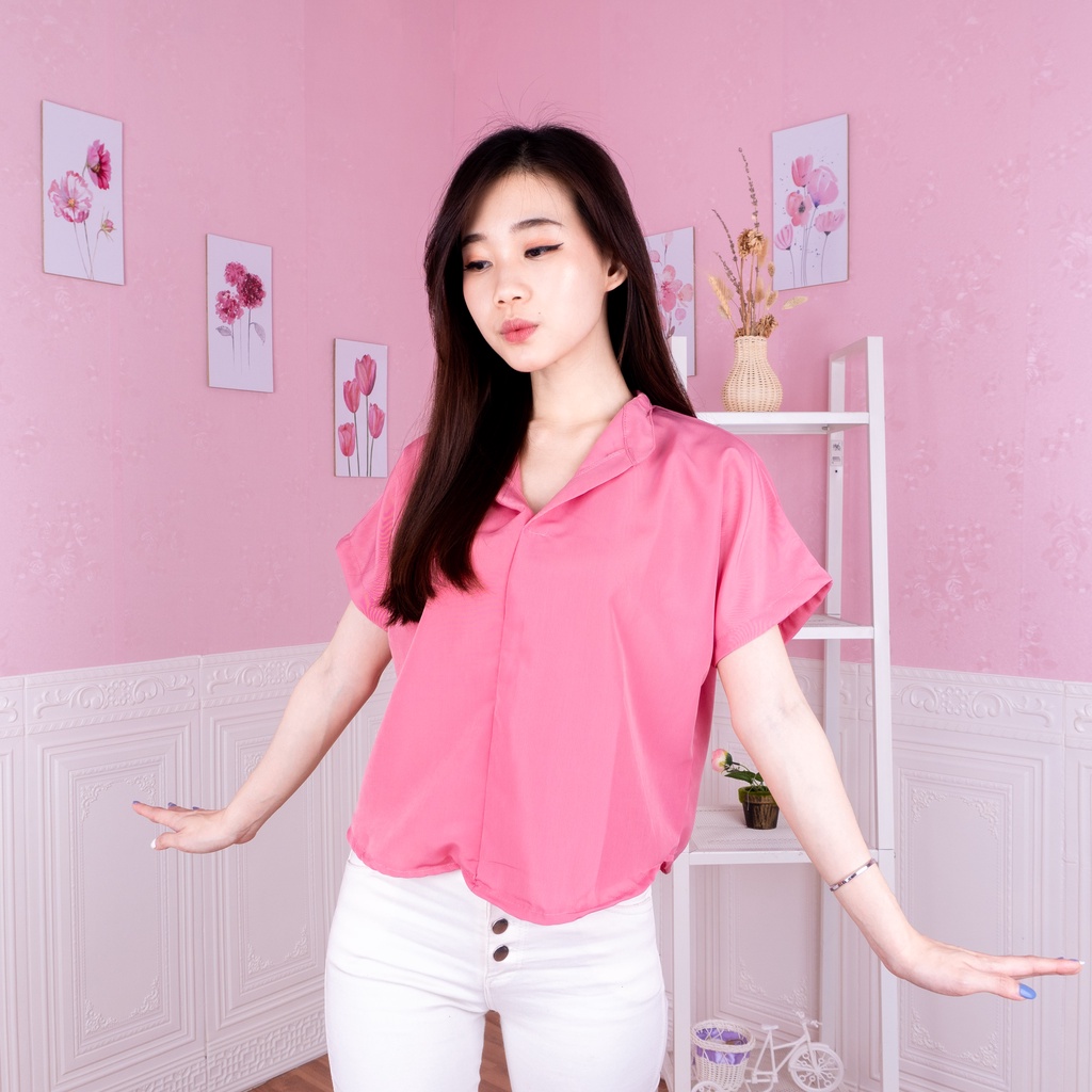 Safro Batwing Top | Atasan Kemeja Wanita Fahion Muslim-DUSTY