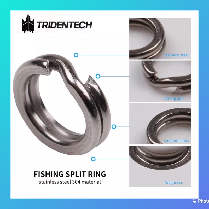 Aksesoris Rangkaian Umpan Pancing Split Ring 4mm / 5mm / 6mm Tridentech Saltwater Resistance