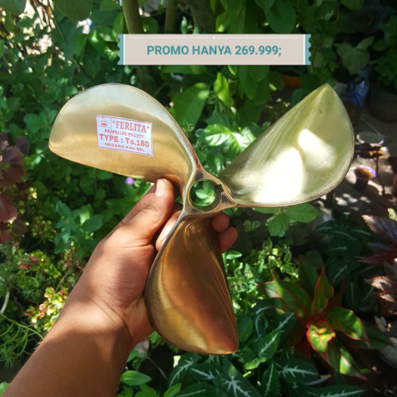 kipas perahu daun 3 bahan kuningan FULL MODIF type TS.180 merk FERLITA