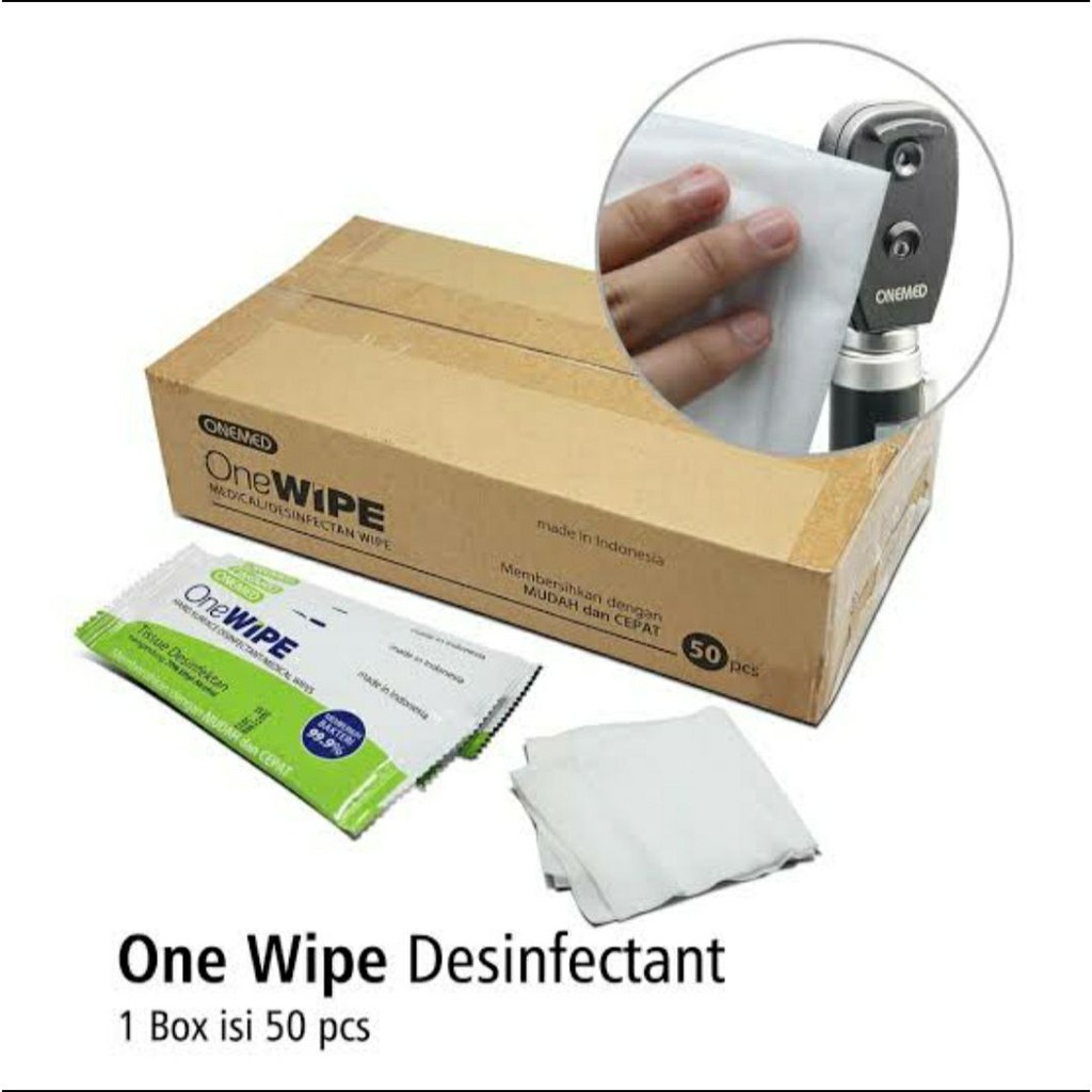 One Wipe Box isi 50 pcs Tissue Desinfektan OneMed