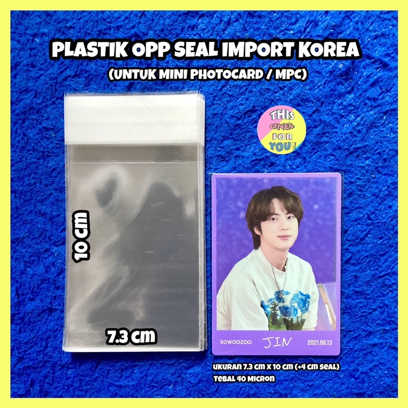 [READY] PLASTIK OPP / SLEEVE SEAL INNERSLEEVE INNER IMPORT MPC KOREA SELLKOR TEBAL UKURAN 7.3 CM X 1