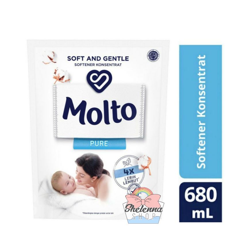 Molto Pure Soft And Gentle Softener 680ml Pewangi dan pelembut pakaian