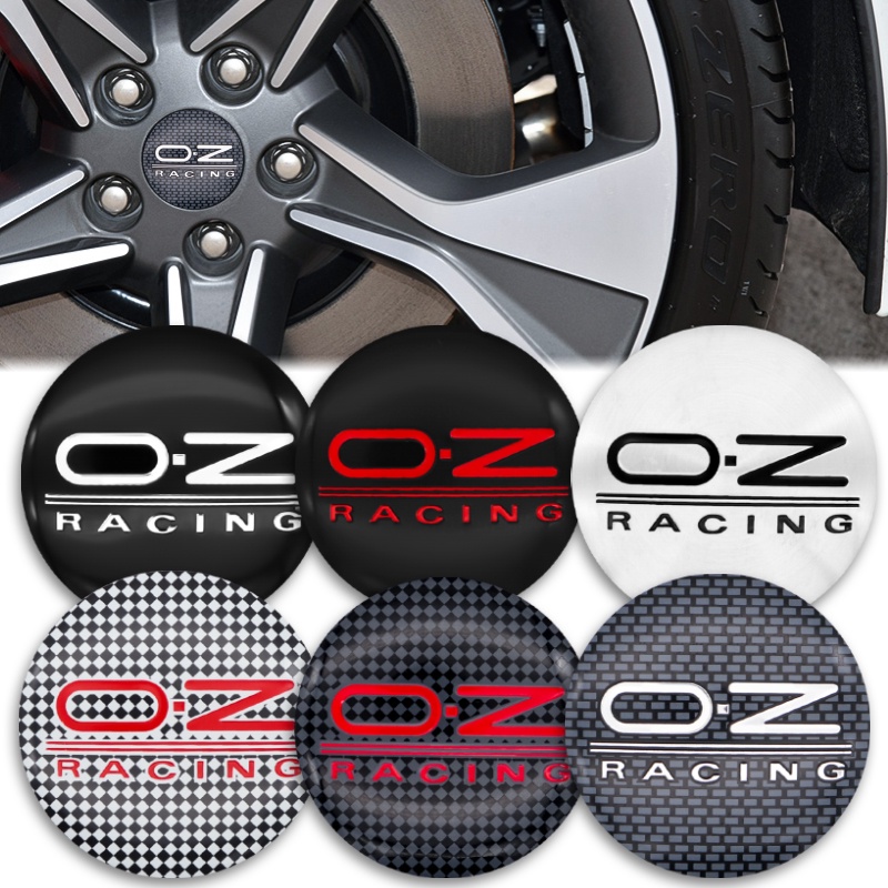 4pcs Stiker Emblem Cover Hub Tengah Velg 56mm Untuk Mobil OZ Racing