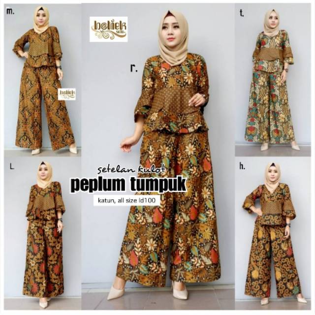 set batik tunik celana kulot murah
