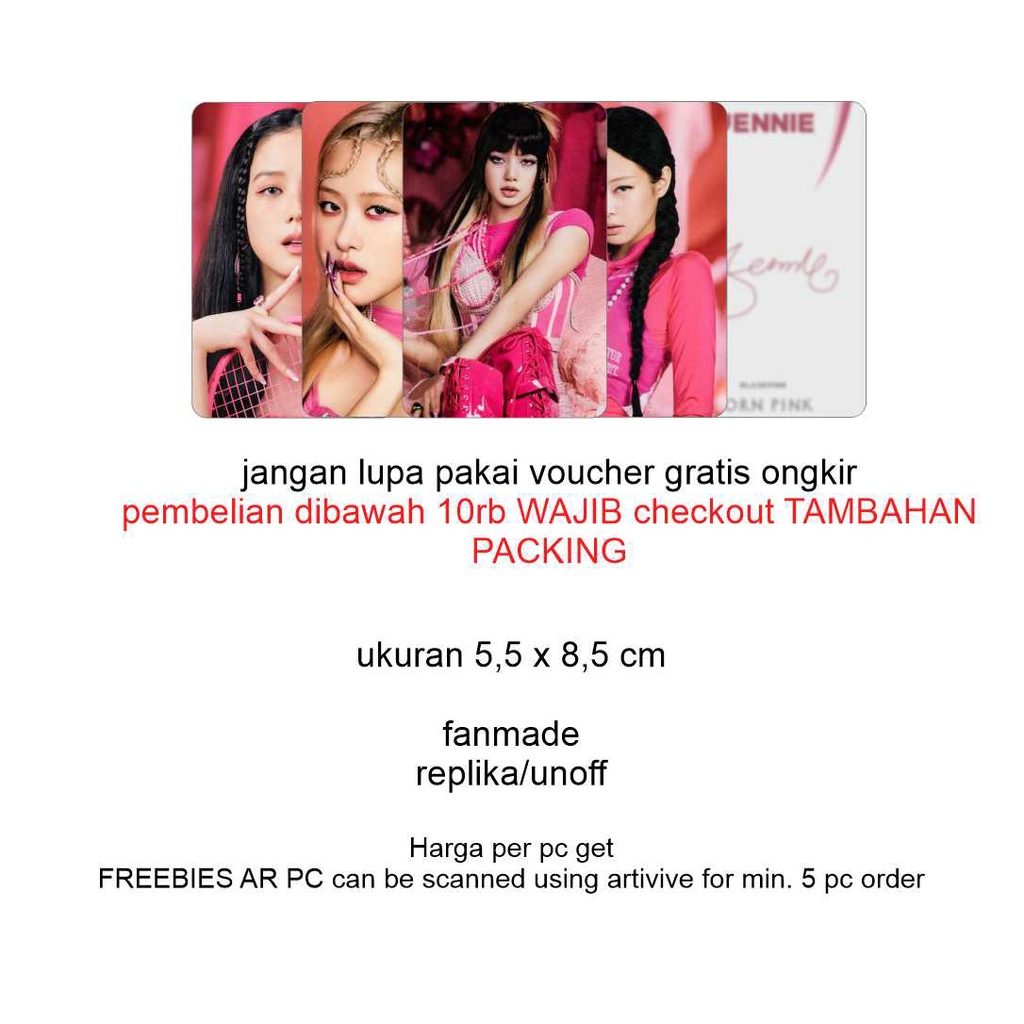 photocard unofficial blackpink bornpink