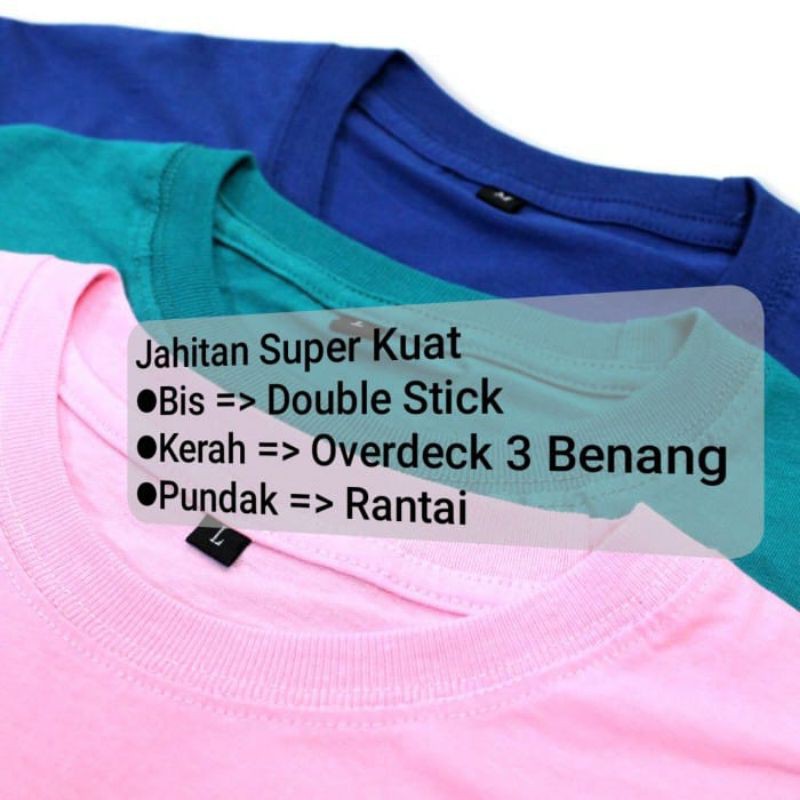 Kaos Polos Pria Lengan Pendek Cotton Combet 30s Premium