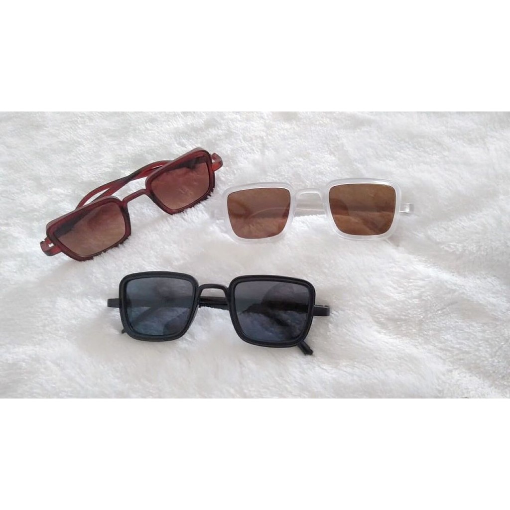 (TERSEDIA) Kacamata Kotak Kacamata Hitam Korean Fashion Kacamata coklat Kacamata transparan
