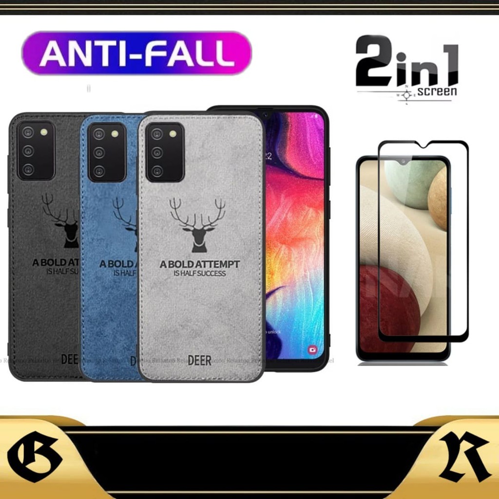 PROMO CASE DEER Samsung A02s A03s M02s M03s Softcase Kanvas Jeans Casing Terbaru PAKET 2-in1