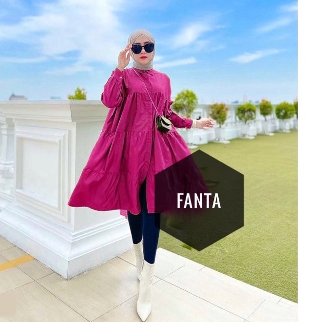 RESA tunik / long tunik wanita terbaru / midi dress polos pastel sage green lilac