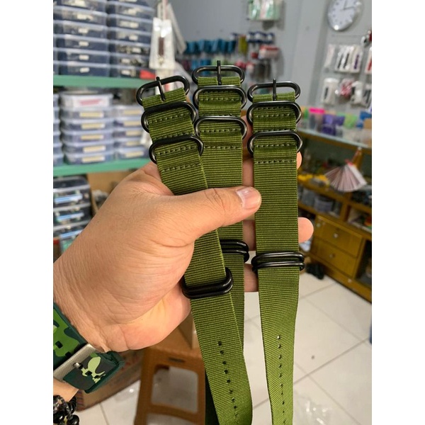 Strap Tali Jam Tangan Nato zulu kanvas Hijau 24MM