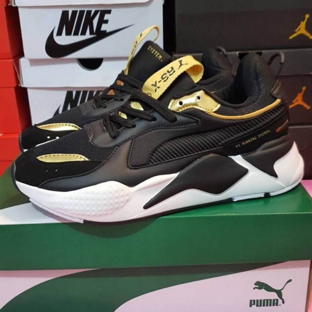 Sepatu Puma Rs-x Black gold running mens premium original / sepatu pria