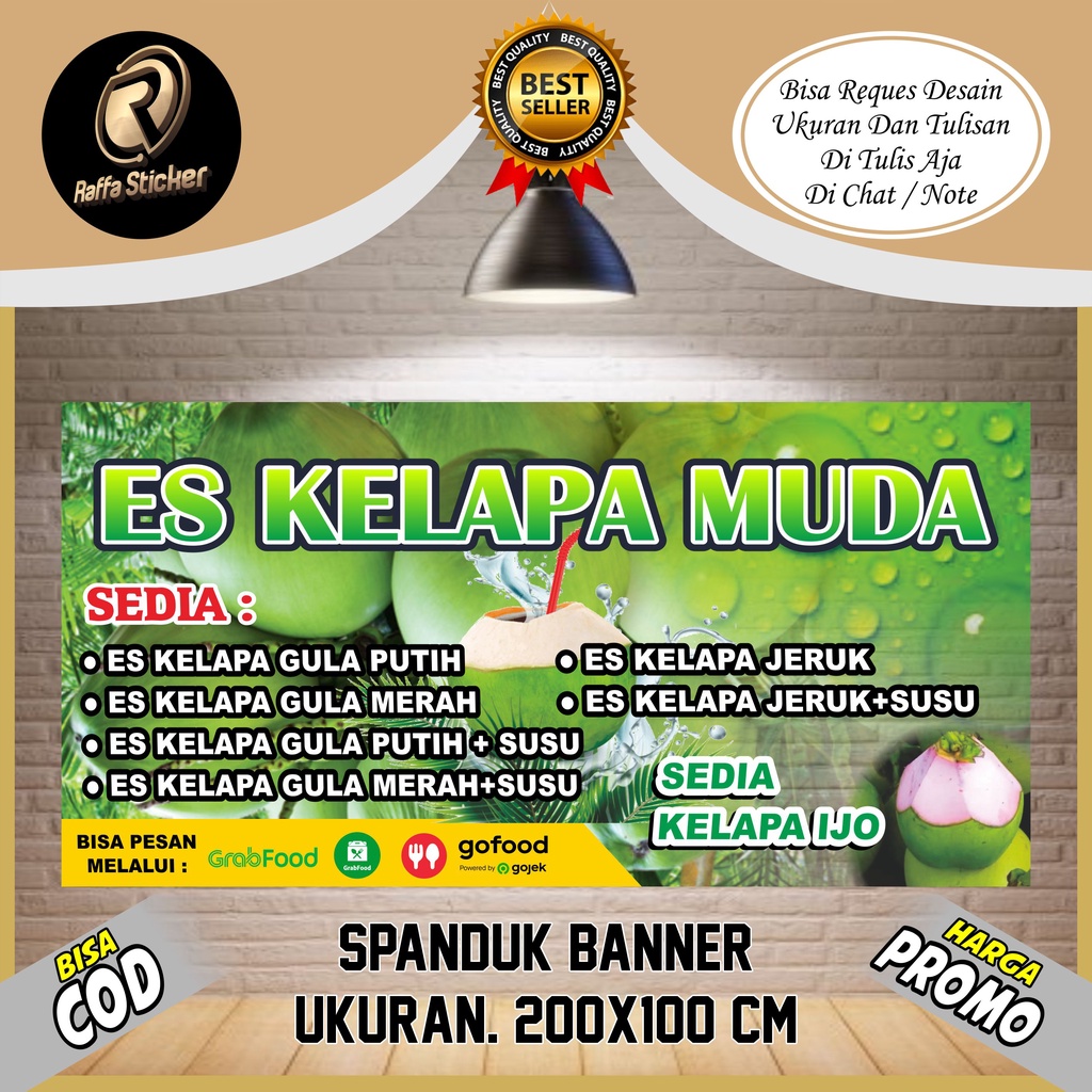 Jual SPANDUK BANNER ES KELAPA MUDA UK.200x100 CM | Shopee Indonesia