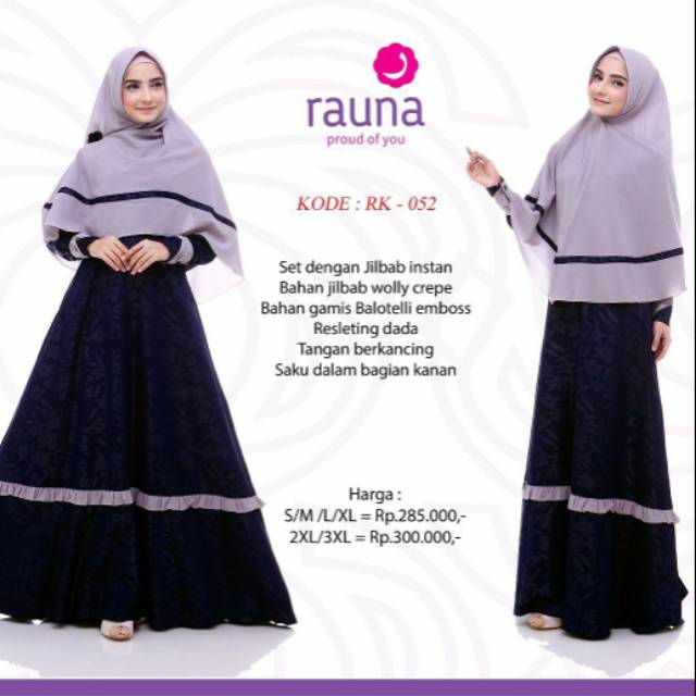 GAMIS SYARI  RK 052 NAVY II  RAUNA