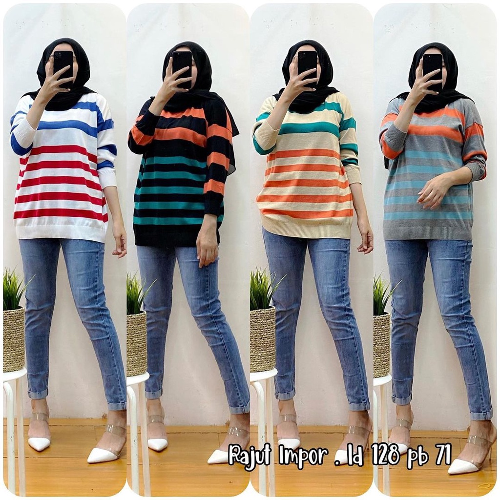 Kaos Wanita Rajut Import Rajut Jumbo Miu Rajut