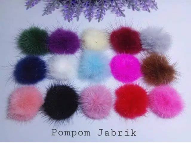 Bulu pompom gepeng /Pompom jabrik/Pompom hiasan kuku Nail Art