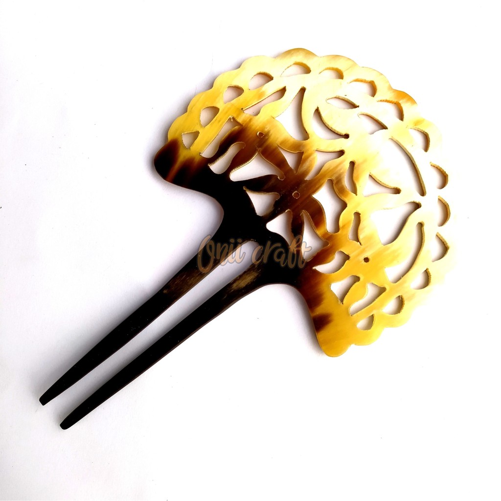 Aksesoris rambut tusuk konde tradisional ukiran bahan tanduk asli