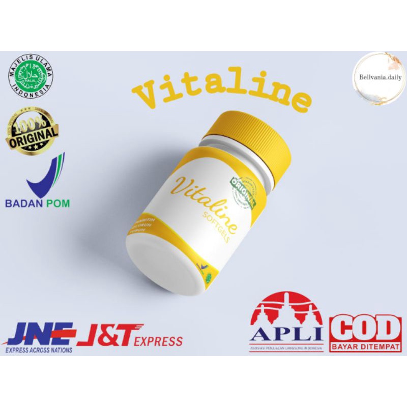 VITALINE SOFTGEL 100% ORIGINAL PENCERAH KULIT, Suplemen Pemutih Badan dan Wajah Bpom Herbal Alami Pe