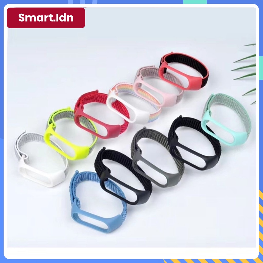 Gelang Olahraga Tali Nylon Strap Nilon Xiaomi Band 3 4 5 6 7 Velcro Band