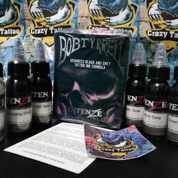 TINTA TATTOO INTENZE BOB TYRRELL SET 6PCS BLACK AND GREY TATO TATTO