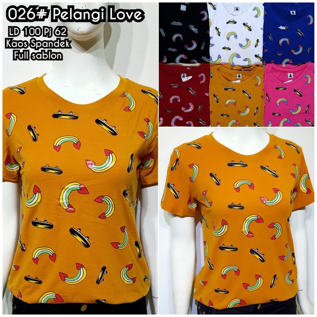 Baju Kaos Murah Adem - Pelangi Love 026