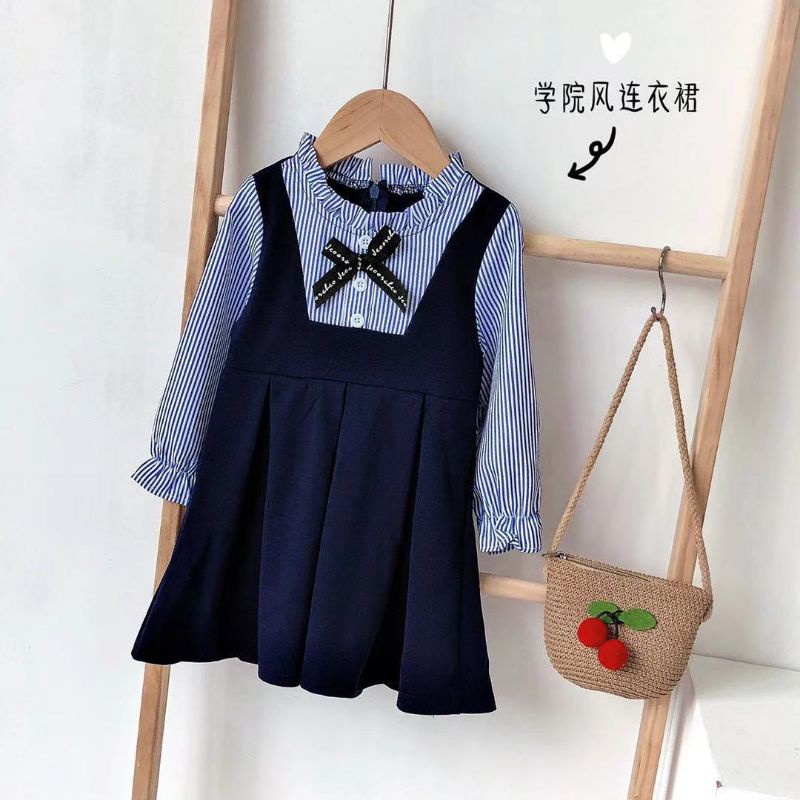 Dress lengan panjang anak perempuan import /JEAN DRESS