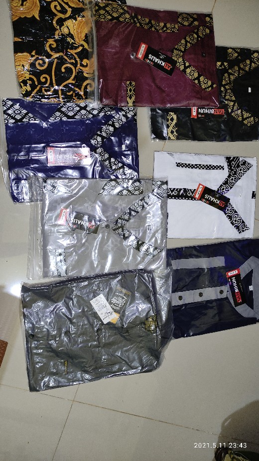 Batik Kemeja Lengan Panjang Motif Khas Pekalongan Baju Seragam Kantor Alkhalis