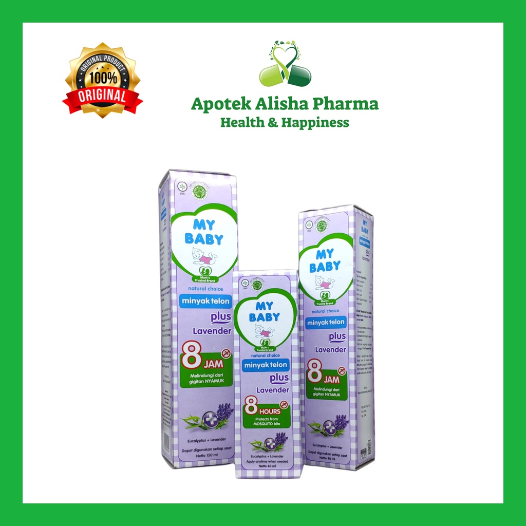 My Baby Minyak Telon Plus Lavender Protec 8jam 30/60/90/150ml-Minyak Telon Plus My Baby Anti Nyamuk Aroma Lavender/Minyak Telon My Baby Ungu