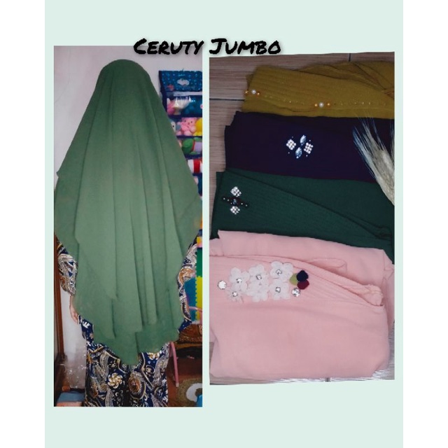 big sale ceruty jumbo instan 2 layer / Pat bergo