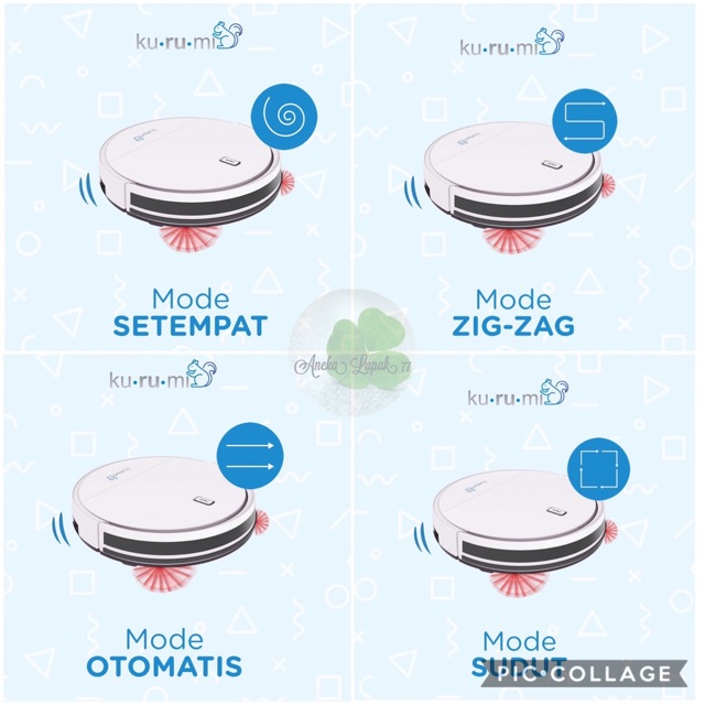 Kurumi KV 03 Robot Vacuum Cleaner alat vakum sapu pel otomatis kv03