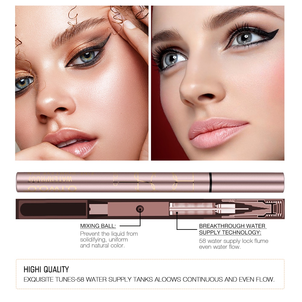 ★ BB ★ O.TWO.O Waterproof Eyeliner Pen - Eyeliner Long Lasting Liquid Eyeliner Waterproof Black | O TWO O