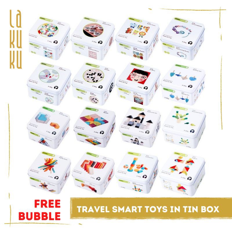 Lakuku - Toys For Trip Puzzle Travel Kayu Montessori Play Education Balok Susun / Mainan Blok