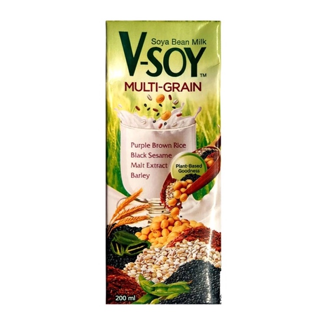 

[HALAL] V-SOY Multi-grain 200ml | Vsoy Multigrain | V Soy Multi grain 200 ml Soya Bean Milk Susu Kedelai