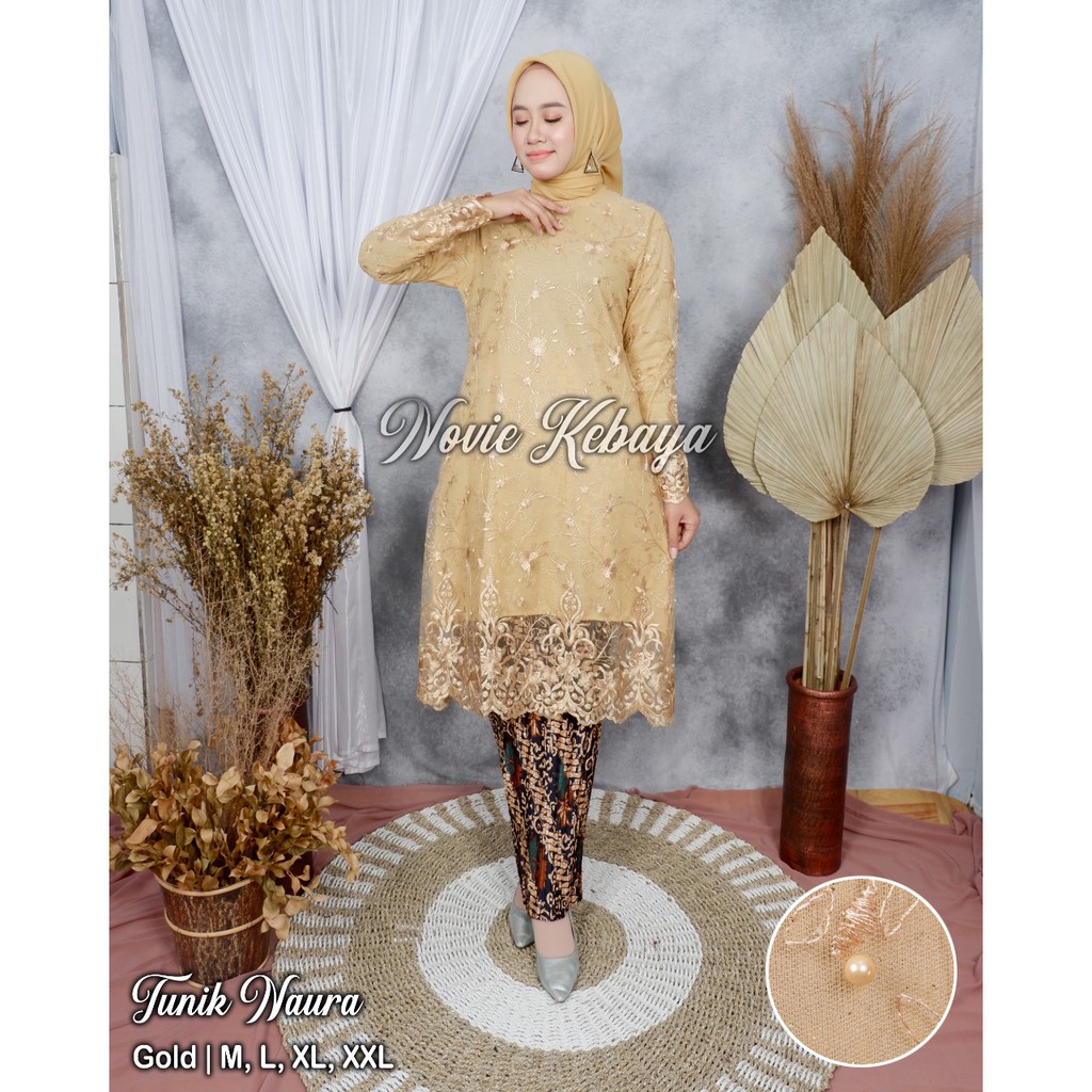 PROMO SET TUNIK TULLE MUTIARA BORDIR / SET TUNIK TULLE MUTIARA BORDIR HAURA