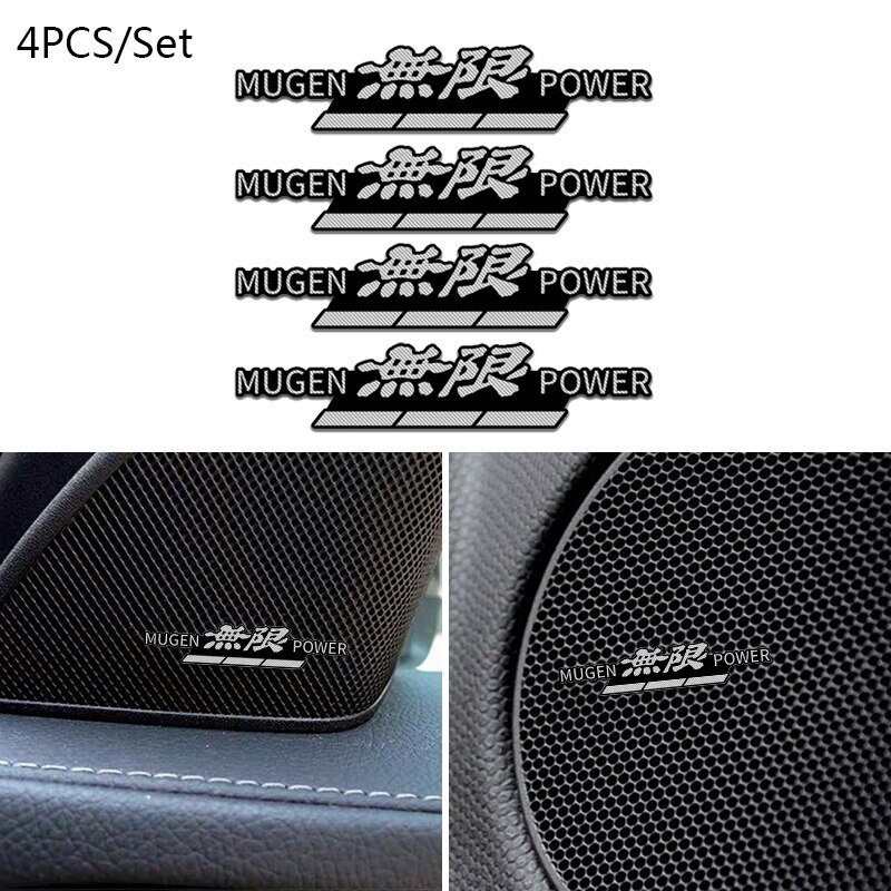 4pcs Stiker Suara Audio Mobil Bahan Alloy Untuk Honda Accord Odyssey CRV Jazz Pilot Civic City