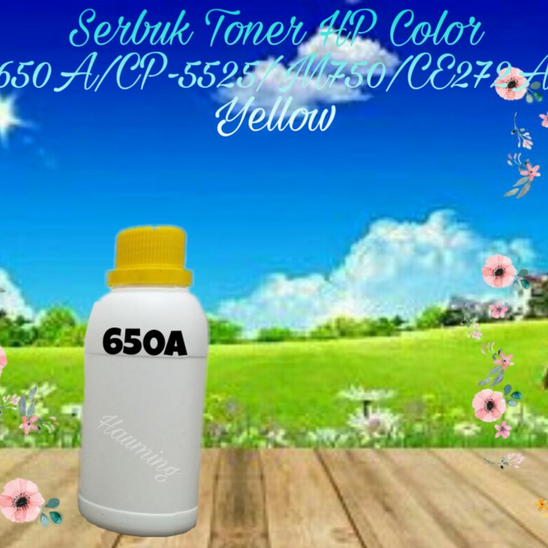 Serbuk Toner HP 650A CP5525 M750 CP5525dn CP5525n CP5525xh M750xh M750n M750dn CE272A Yellow 1x Isi