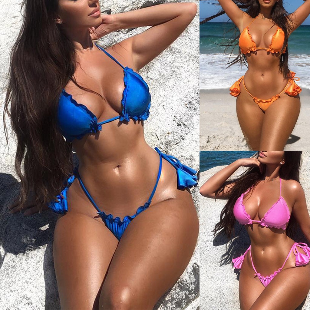 Wanita Seksi Bikini Set Cetak Pakaian Renang Push Up Padded Swimsuit Shopee Indonesia