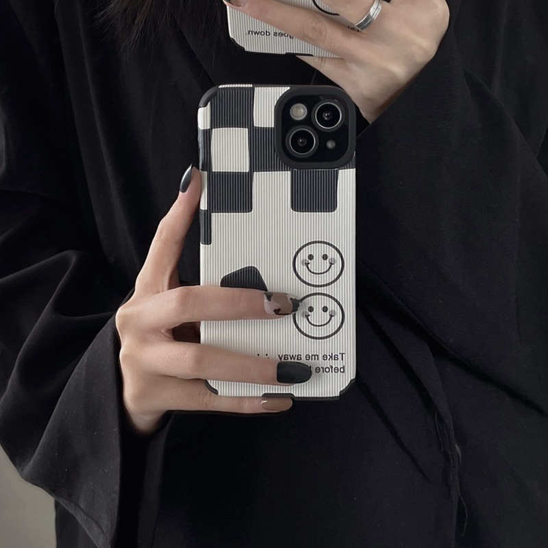 Soft Case Motif Garis Hitam Putih Untuk iPhone 7 8 Plus X XR SE 2020 XS Max 11 13 Pro Max