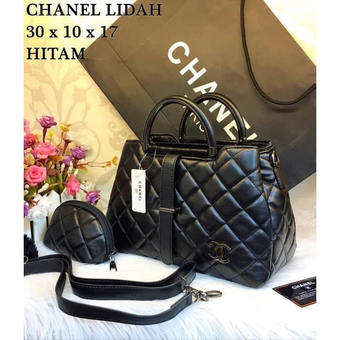 TAS BATAM TAS WANITA IMPORT CHANNEL LIDAH MURAH TAS PESTA HANDBAG QB - Kuning