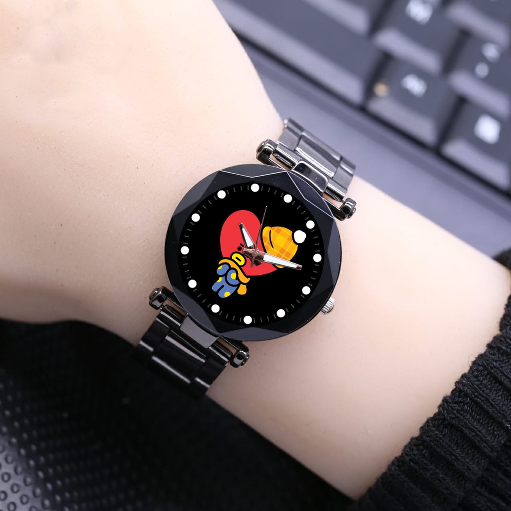 Jam Tangan Fashion Cewek Rantai Stainless Termurah Gambar TATA BT21