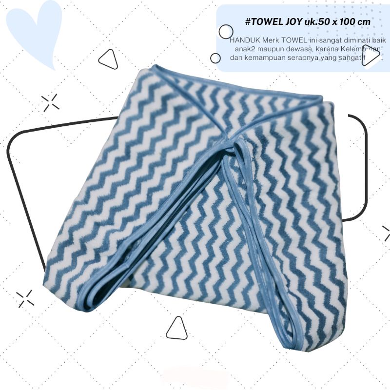 Handuk Mandi Anak &amp; Dewasa Towel JOY LIFE 50x100cm dan 70x140cm motif ZIGZAG