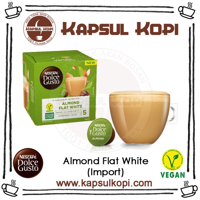 

Kopi - Almond Flat White Kapsul Kopi Impor Nescafe Dolce Gusto Coffee Capsule