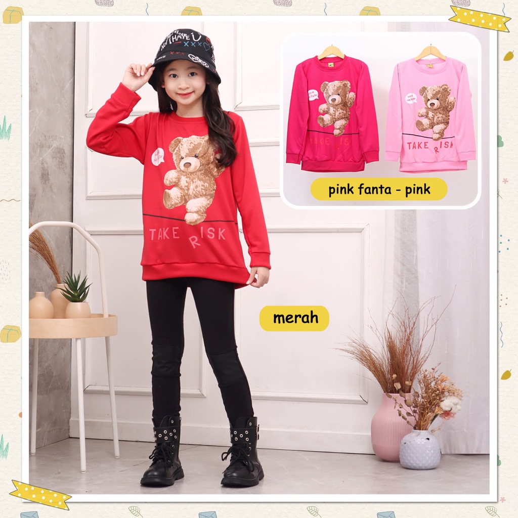 Sweater Anak Perempuan Motif Karakter umur 3-12 tahun