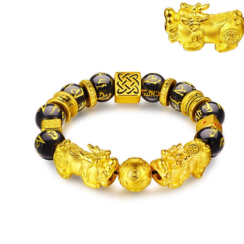 Gelang Emas Golden 999 Pixiu untuk Pria / Wanita(without ...