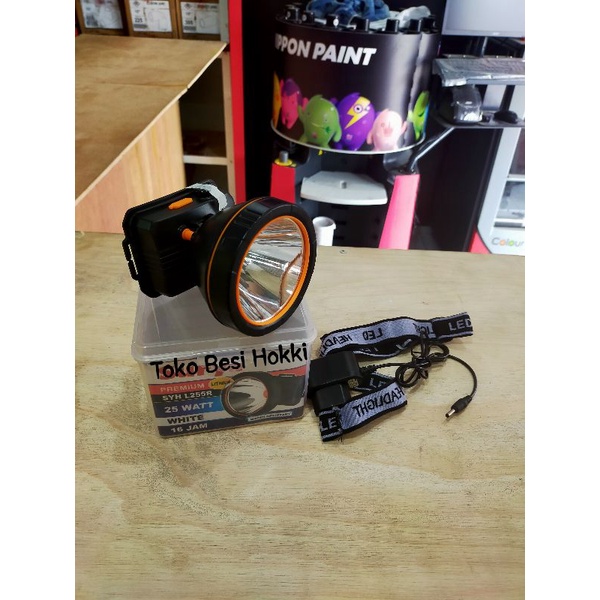 Senter Kepala Rechargeable Surya 25Watt Warna Putih / Headlamp