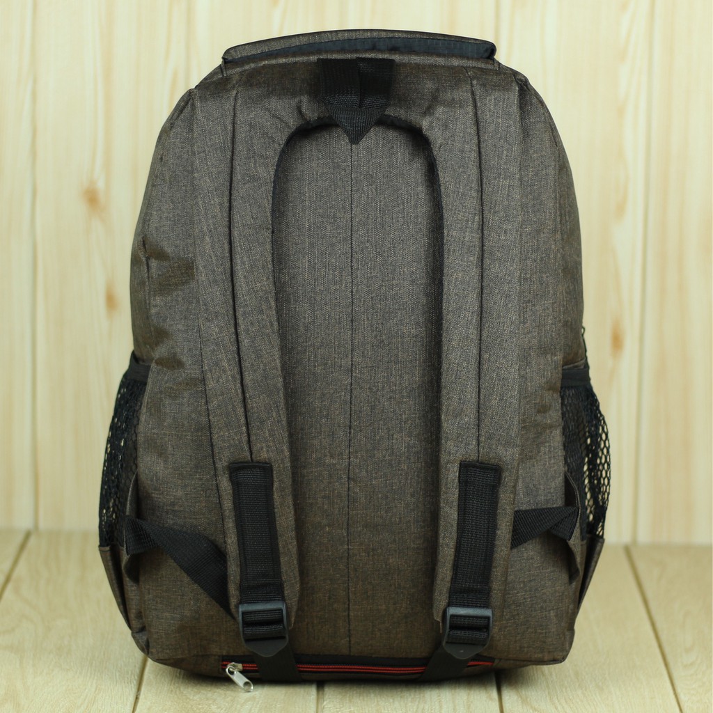 Ransel Polo Tas Kuliah Denim Scotlet Coklat Backpack Keren Pria Tas Kerja Laptop