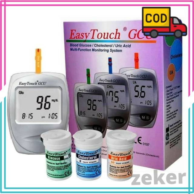 Easy Touch GCU 3 in 1 Original Alat Tes Gula Darah Kolesterol Asam Urat Terbaik