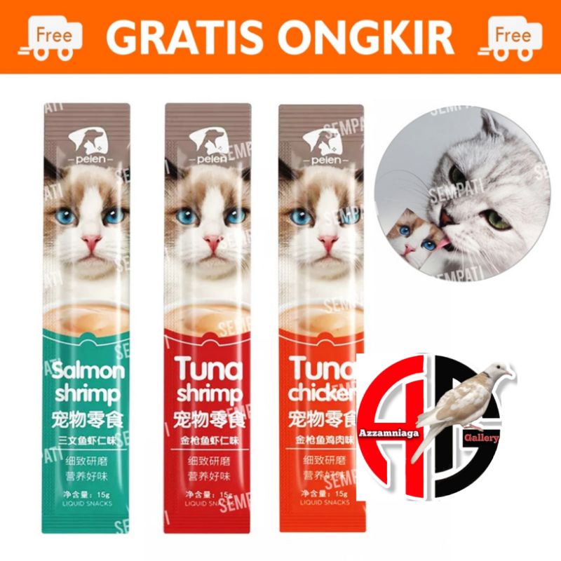 Peien Pet Snack 15 Gr Creamy Cat Treats Premium Cat Snack Makanan Kucing Cair